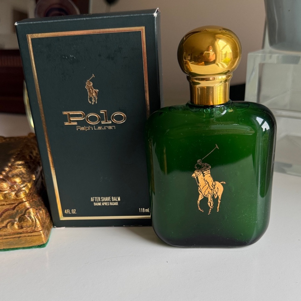 Vintage Polo Ralph Lauren 4oz 118ml After Shave Balm Green Bottle